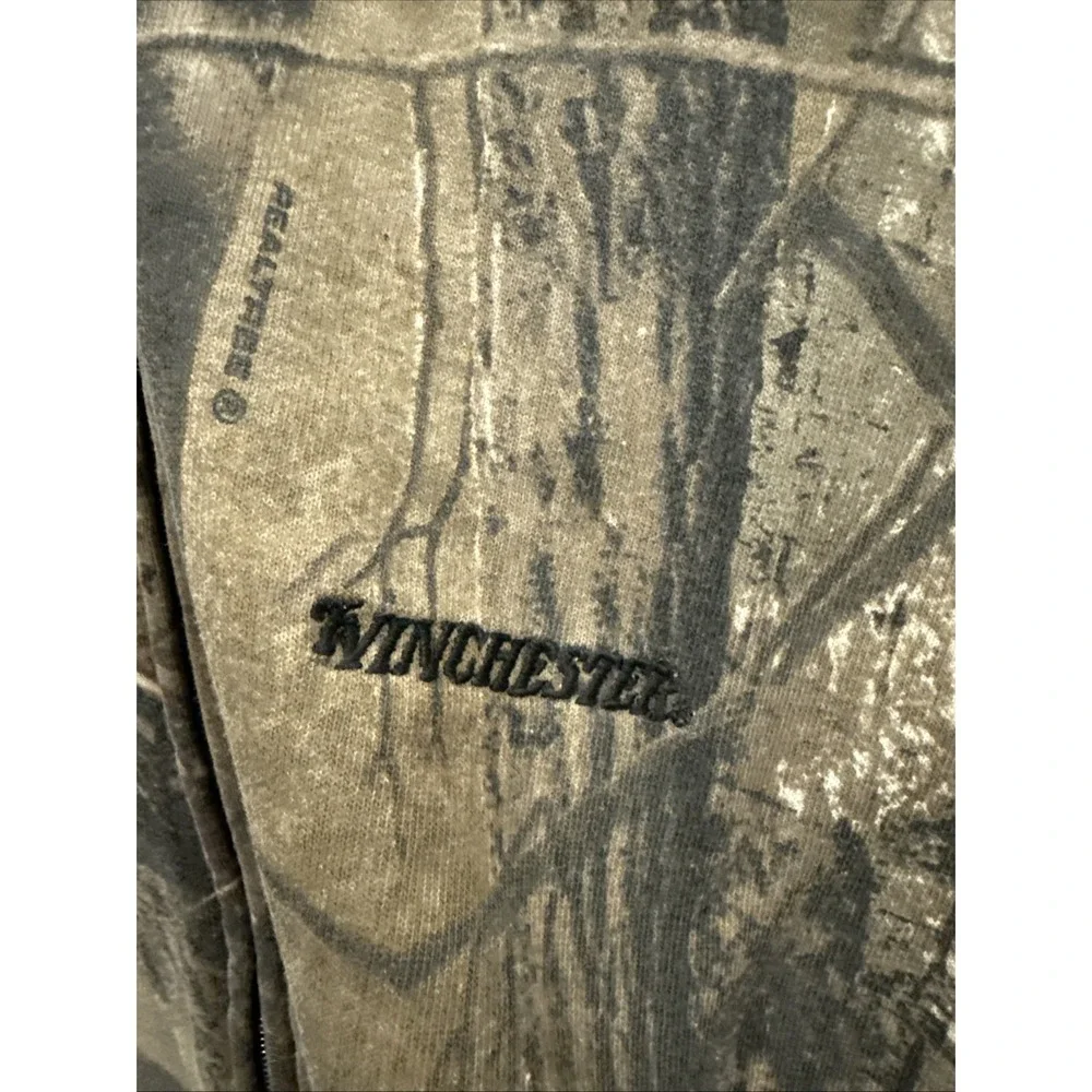 Winchester Reversible Hoodie Mens 2XL Camo Black Full Zip Rugged Sportsman READ